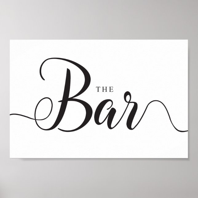 The Bar Sign. Wedding Outdoor Bar Drinks Poster (Front)