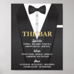 The Bar Suit Tuxedo Poster Sign Wedding Reception at Zazzle