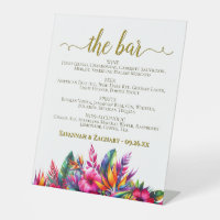 The Bar - Tropical Garden Drinks Menu Wedding