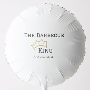 The Barbecue king crownadd name text cooking best Balloon