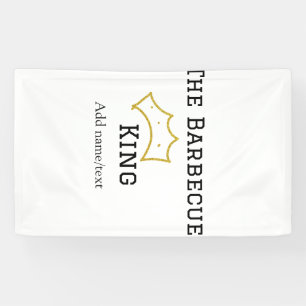 The Barbecue king crownadd name text cooking best  Banner