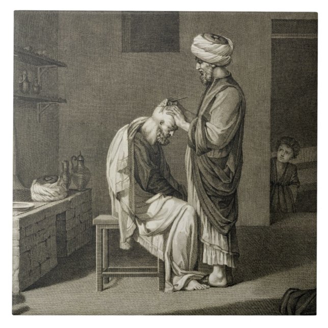 The Barber, from Volume II Arts and Trades of 'Des Tile (Front)