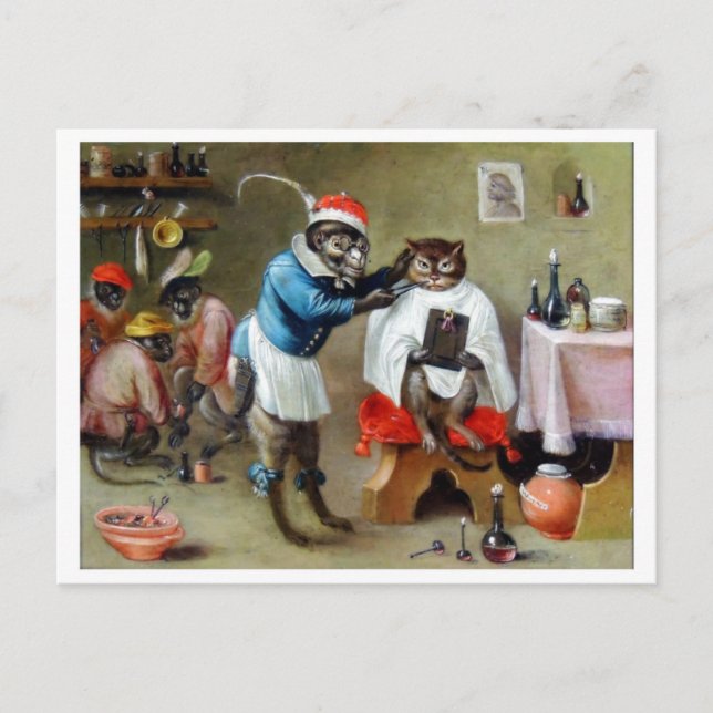 The Barber Monkey Postcard (Front)