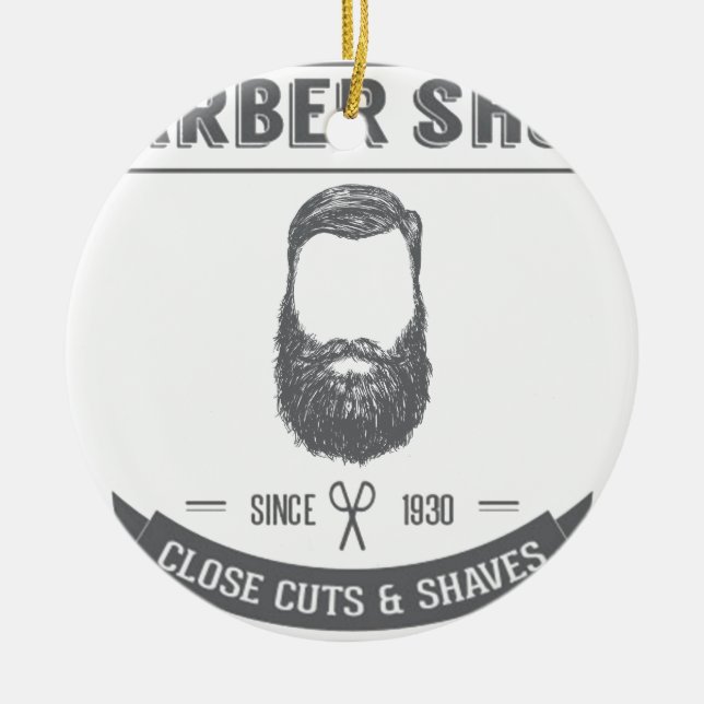 The barber shop ceramic ornament (Front)