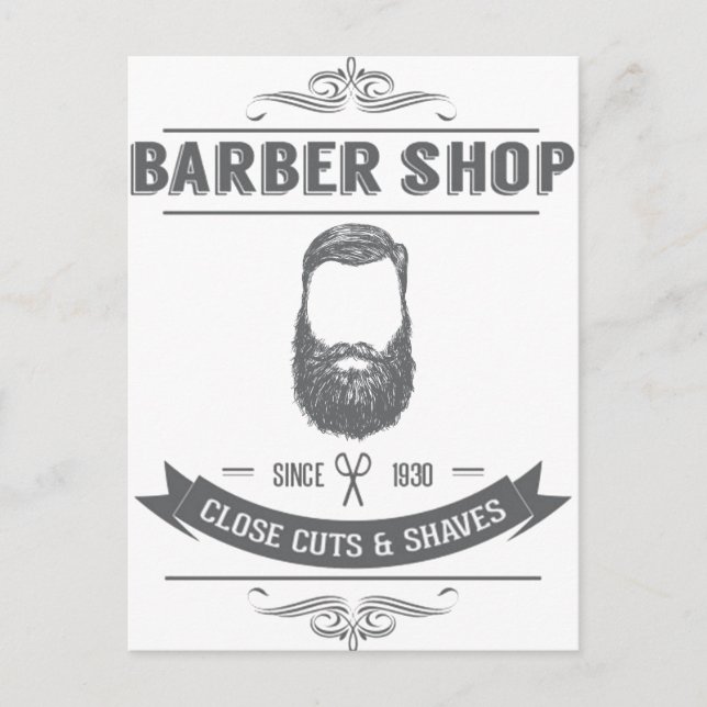 The barber shop postcard (Front)