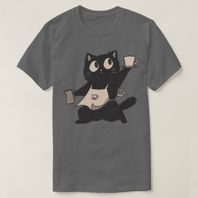 The Barista Cat T-Shirt (Design Front)