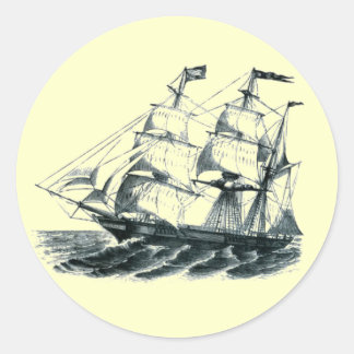 The Bark "Florida" Sailing Ship Bookmark Classic Round Sticker