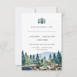 The Barn on Pemi Watercolor RSVP w/Meal Choice