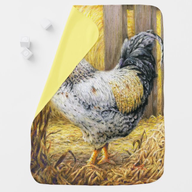The Barn Rooster Baby Blanket (In Situ)