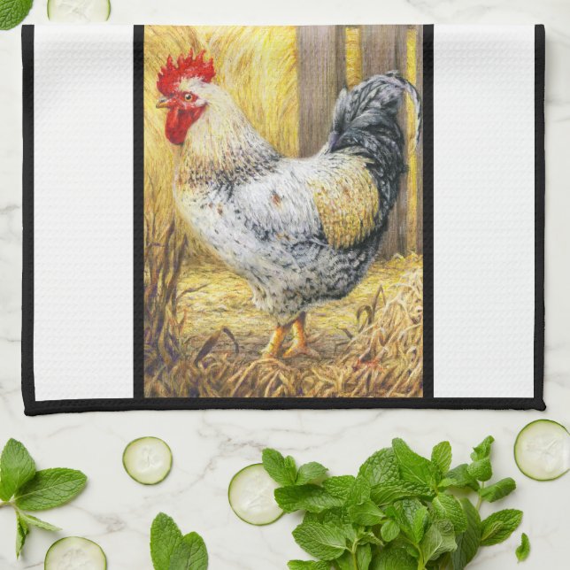 The Barn Rooster Kitchen Towel (Folded)