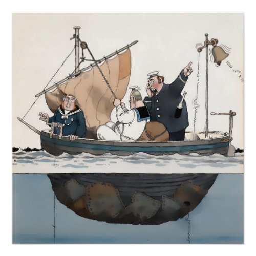 The Barnacle Bell by W Heath Robinson Photo Print