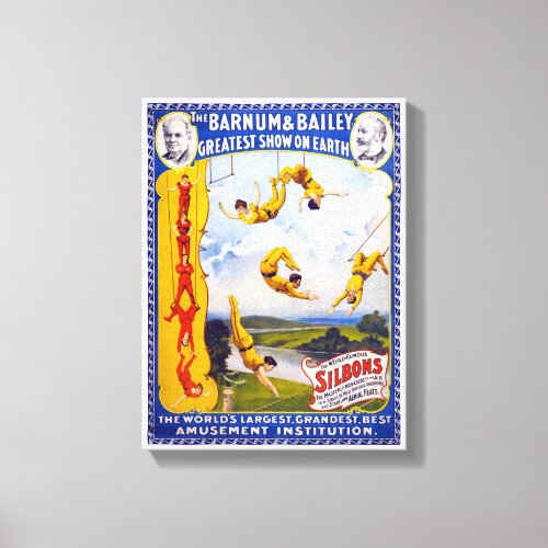 The Barnum  Bailey 1896 Vintage Poster Restored Canvas Print