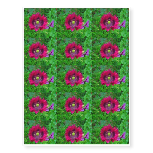 The Baroness poppy 15 per sheet Temporary Tattoos (Front)