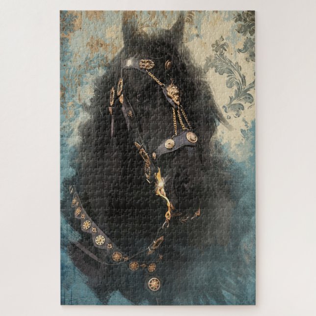 The Baroque Friesian Horse - Puzzle (Vertical)