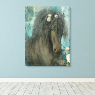The Baroque Friesian - Wrapped Canvas Print