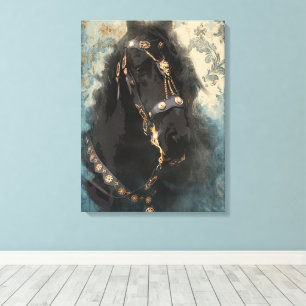 The Baroque Friesian - Wrapped Canvas Print