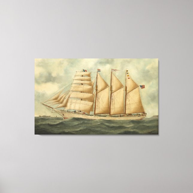 The barquentine Herdis of the American Star Line Canvas Print (Front)