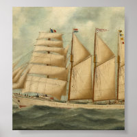 The barquentine Herdis of the American Star Line Poster