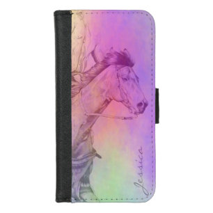 The Barrel Racer (purple and yellow abstract) iPhone 8/7 Wallet Case