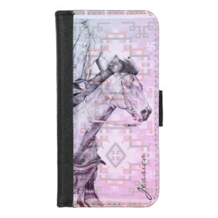 The Barrel Racer (purple navajo pattern) iPhone 8/7 Wallet Case