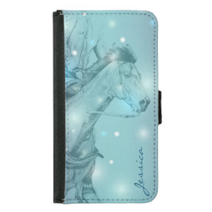 The Barrel Racer (soft blue green lights) Samsung Galaxy S5 Wallet Case