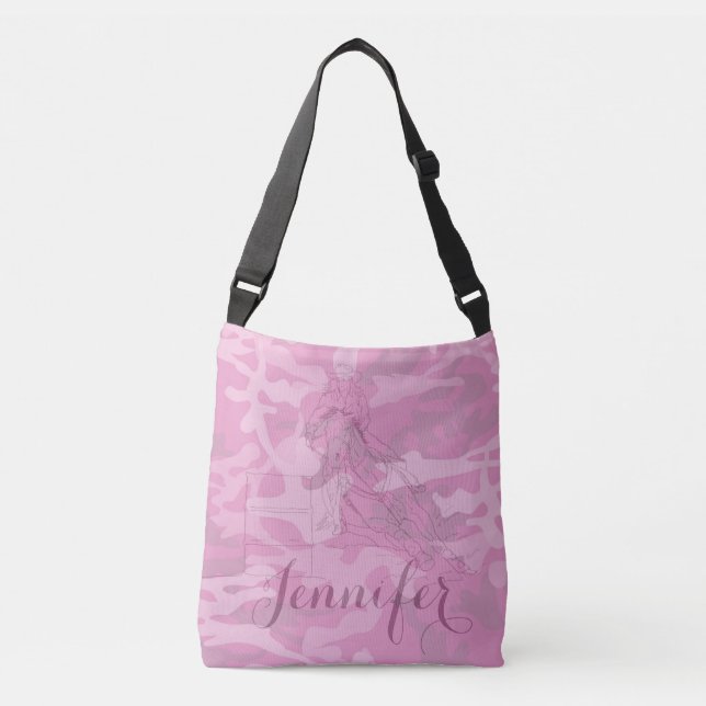 The Barrel Racer (washed out pink camo) Crossbody Bag (Front)
