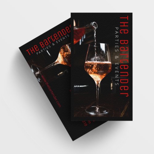 The Bartender Champagne Black Business Card