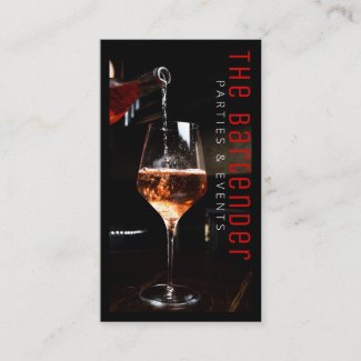 The Bartender Champagne Black Business Card