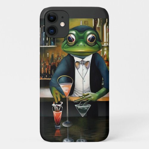 The Bartender Frog by CallisC  T_Shirt iPhone 11 Case