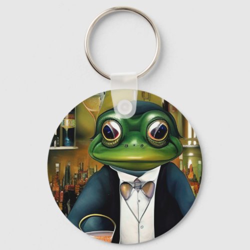 The Bartender Frog by CallisC  T_Shirt Keychain