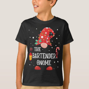 The Bartender Gnome Matching Family Christmas Gnom T-Shirt