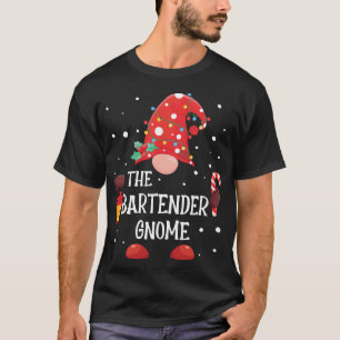 The Bartender Gnome Matching Family Christmas Gnom T-Shirt