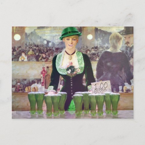 The Bartender St Patricks Day Postcard