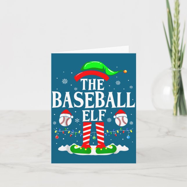 The Baseball Elf Funny Christmas Srt Lovers Xmas E Card (Front)