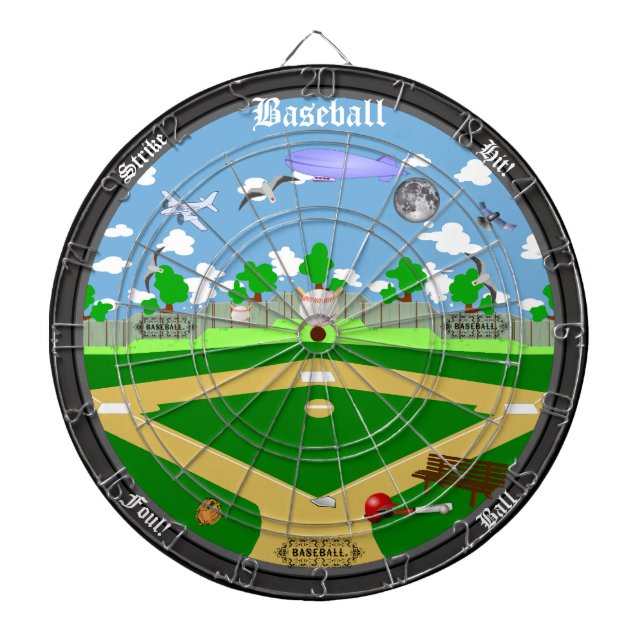The Baseball Field Dartboard With Darts (Front)