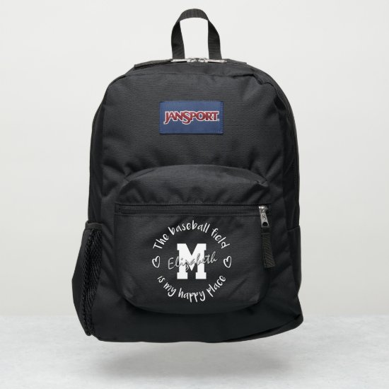 The baseball field is my happy place custom JanSport backpack
