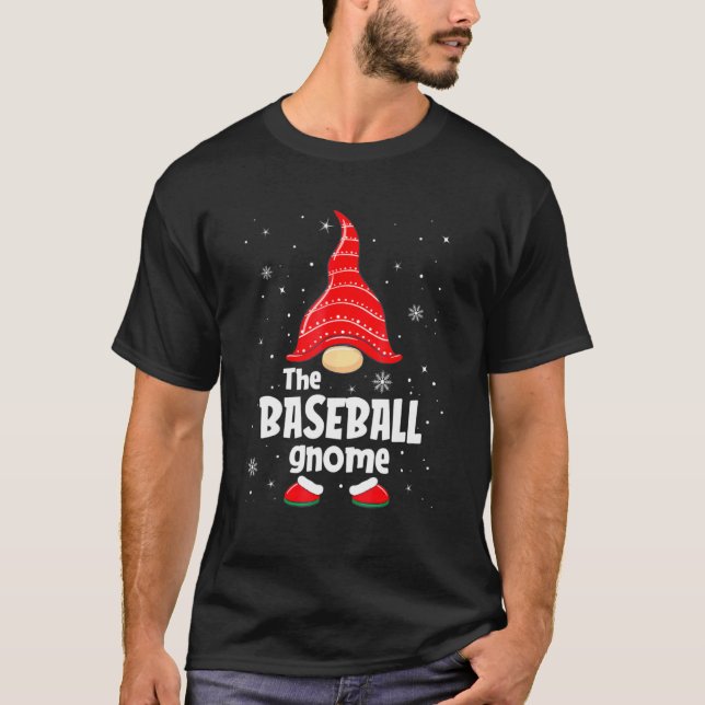 The Baseball Gnome Matching Family Group Christmas T-Shirt (Front)