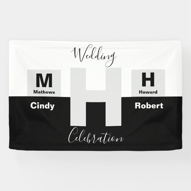 The Basic Black and White Wedding Banner (Horizontal)