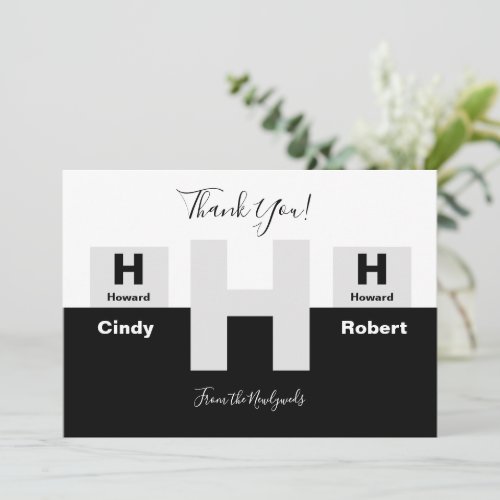 The Basic Black and White Wedding Thank You Card