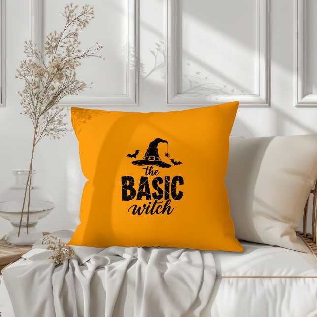 The Basic Witch Matching Halloween Design Throw Pillow (Creator Uploaded)
