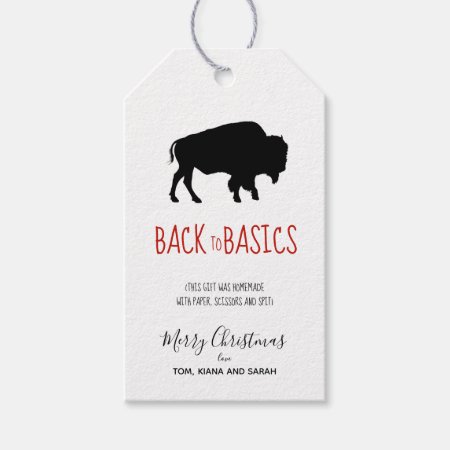 The Basics Black Buffalo Black & White Plaid Id602 Gift Tags