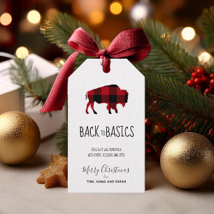 The Basics Buffalo Black and Red Plaid ID602 Gift Tags