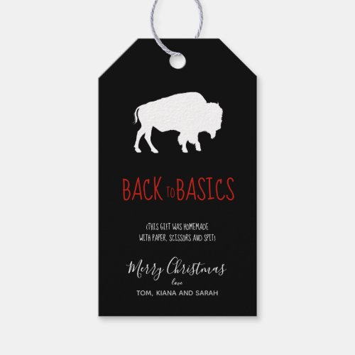 The Basics White Buffalo Black  White Plaid ID602 Gift Tags