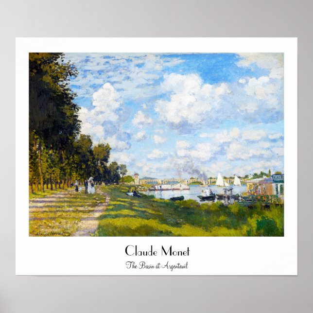 The Basin at Argenteuil Claude Monet Poster (Front)