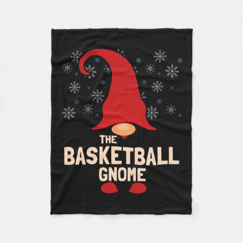 The Basketball Christmas Gnome Pajama  Fleece Blanket