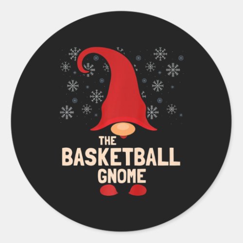 The Basketball Christmas Gnome Pajama Premium 1  Classic Round Sticker