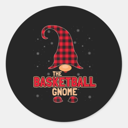 The Basketball Christmas Gnome Pajama Premium  Classic Round Sticker