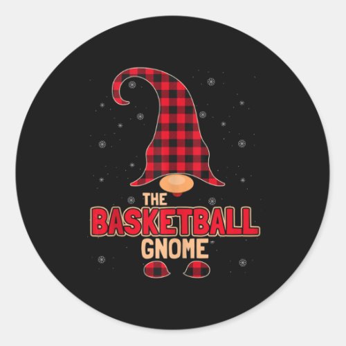 The Basketball Christmas Gnome Pajama Tank Top  Classic Round Sticker