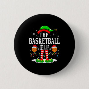 The Basketball Elf Bball Xmas Basketball Christmas Button