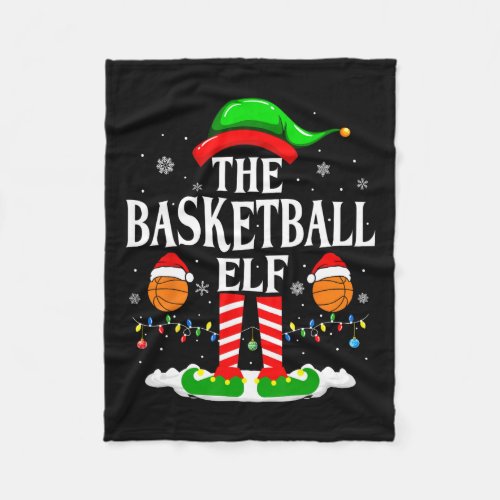 The Basketball Elf Bball Xmas Basketball Christmas Fleece Blanket